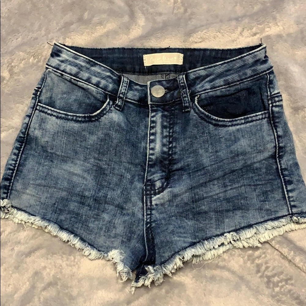 High waisted jean shorts